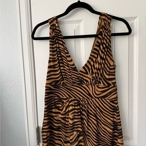 Express Animal Print Dress in Brown and Black